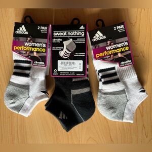 adidas Women's Performance Climalite 2-Pair Ankle Socks - White & Black